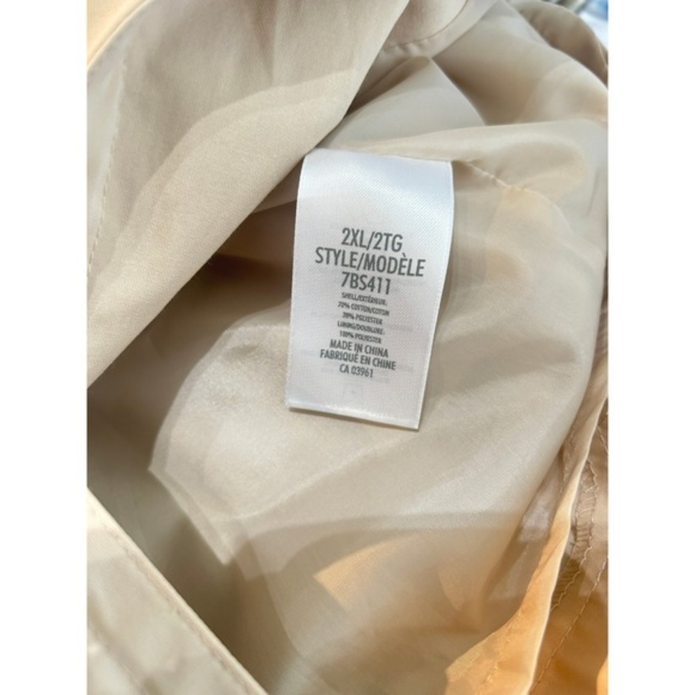 Denver Hayes Tan Belted Trench Coat Women Minimalist Classic Normcore Jacket 2XL - Picture 5 of 8